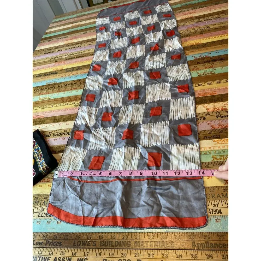 Lot Of 2 Vintage Square Silk Blend Scarves Hand Rolled Japan Berkshire Italy